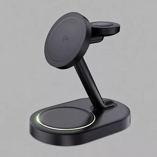 Беспроводная зарядная станция 3 в 1 MagSafe QI2 NEO Galaxy, черная, Deppa