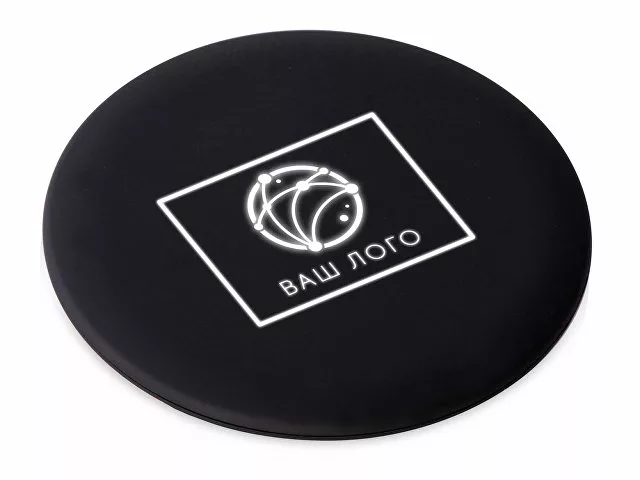 Беспроводное зарядное устройство с подсветкой логотипа "Moon spot", 10 Вт, soft-touch