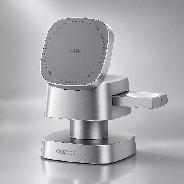 Беспроводное ЗУ 3 в 1, Qi2.2 25W Glow Light, Deppa
