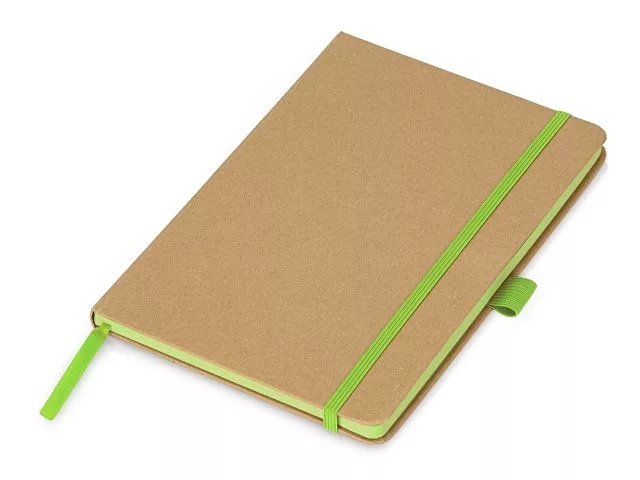 Блокнот A5 "Sevilia Color", твердая обложка из крафта, 80 листов, цветной срез и форзац, натуральный/зеленое яблоко