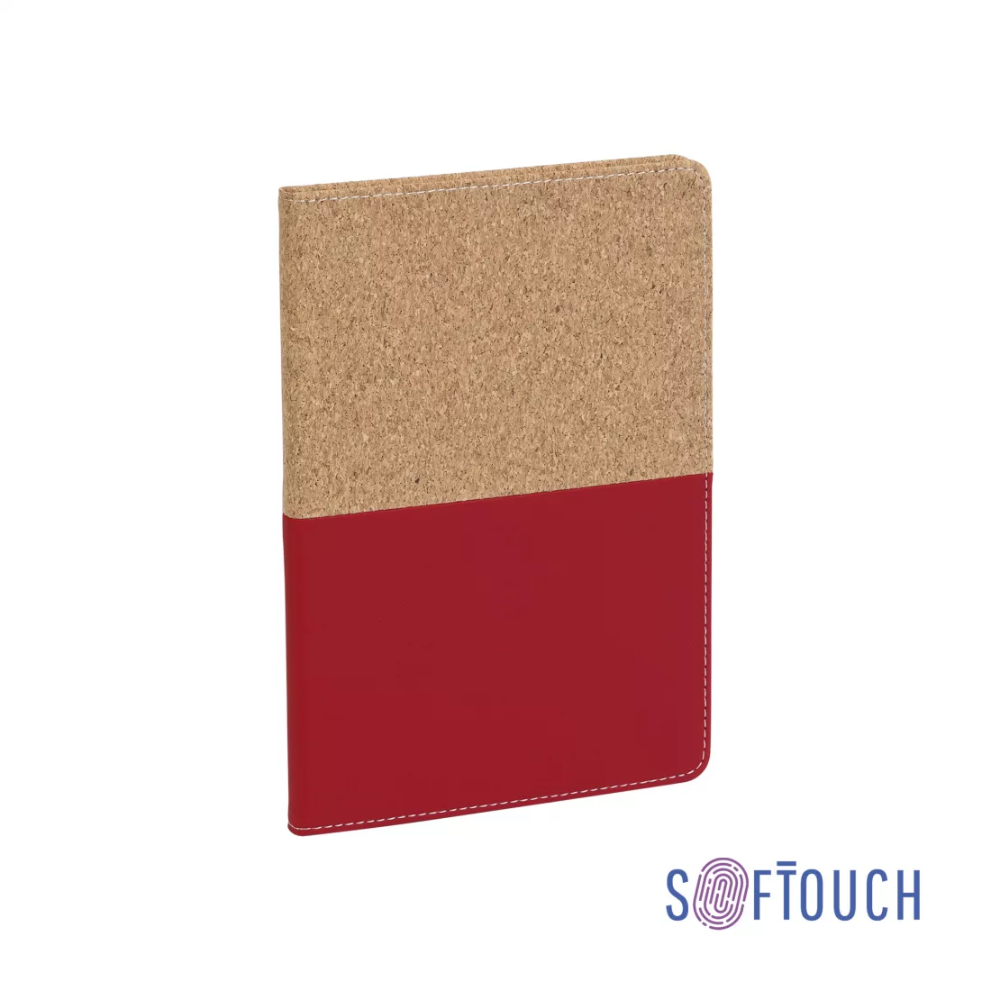 Блокнот "Фьюджи" уценка, формат А5, покрытие soft touch+пробка, красный