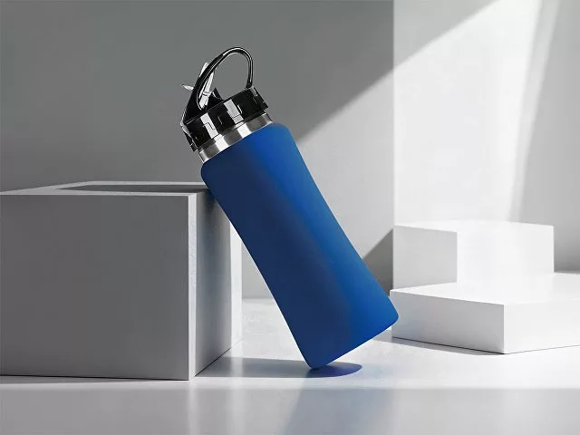 Бутылка для воды "Bottle C1", сталь, soft touch, 600 мл, темно-синий
