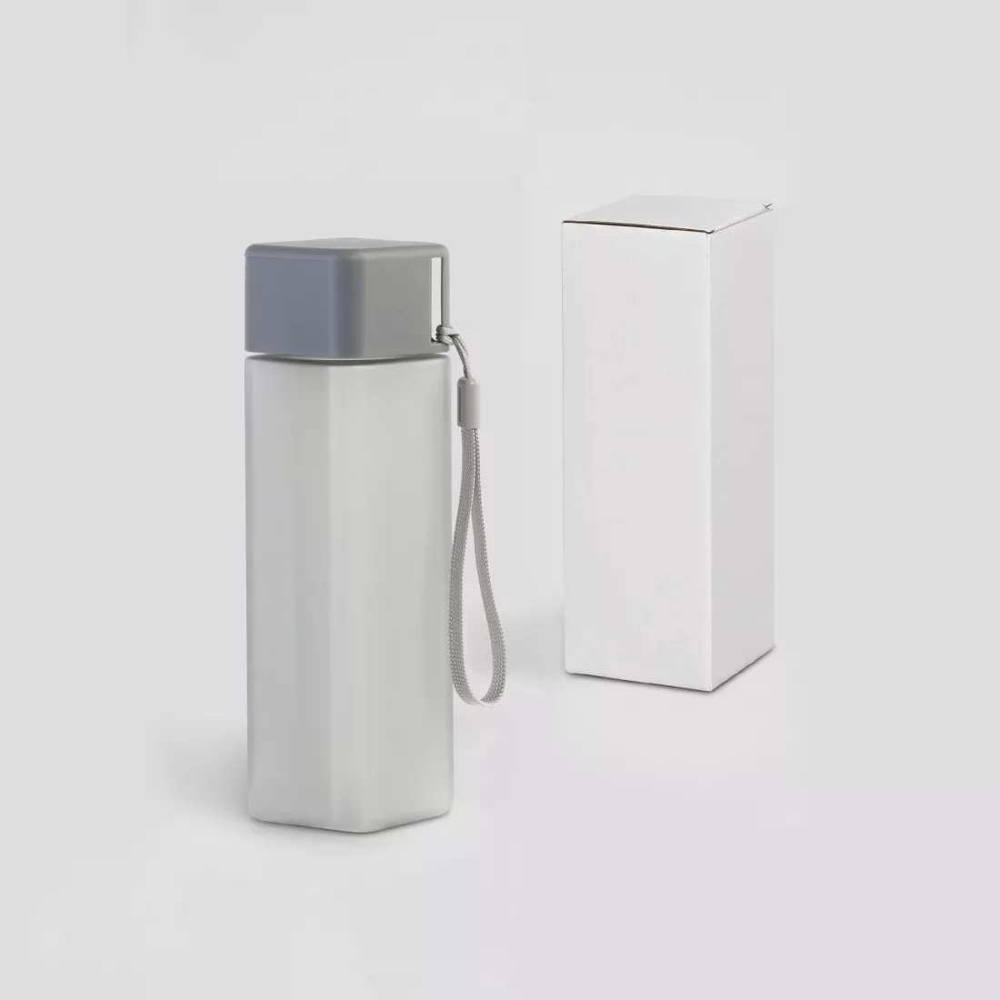 Бутылка для воды "Форма" 440 мл В КОРОБКЕ, серый