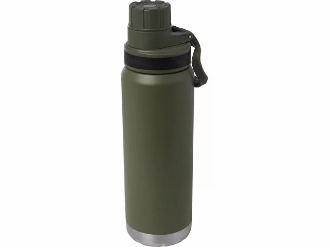 Бутылка для воды с вакуумной изоляцией Fortis/Фортис объемом 700 мл из меди и переработанной нержавеющей стали, сертифицированной по стандарту RCS, зеленый лесной