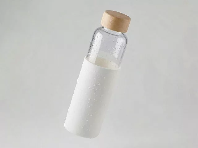Бутылка для воды стеклянная "Refine", в чехле, 550 мл, белый