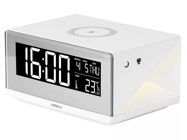 Часы с беспроводным зарядным устройством Rombica Timebox 2, белый (Р)
