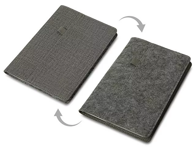 Двустороннее портфолио из рпет-фетра и искусственной кожи "Felt", серый