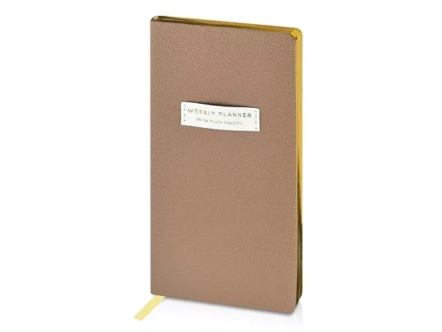 Еженедельник недатированный А6 "Total beige" с нашивкой, бежевый