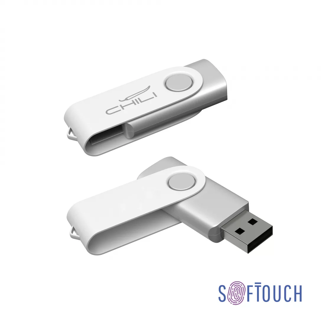 Флеш-карта "Vostok", объем памяти 16GB, покрытие soft touch#, белый