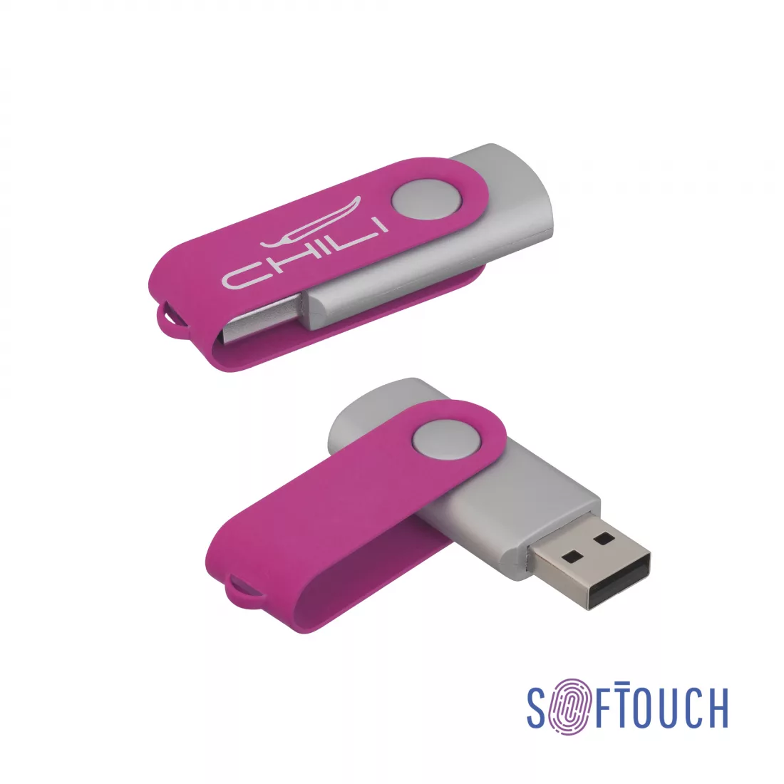 Флеш-карта "Vostok", объем памяти 16GB, покрытие soft touch#, фуксия
