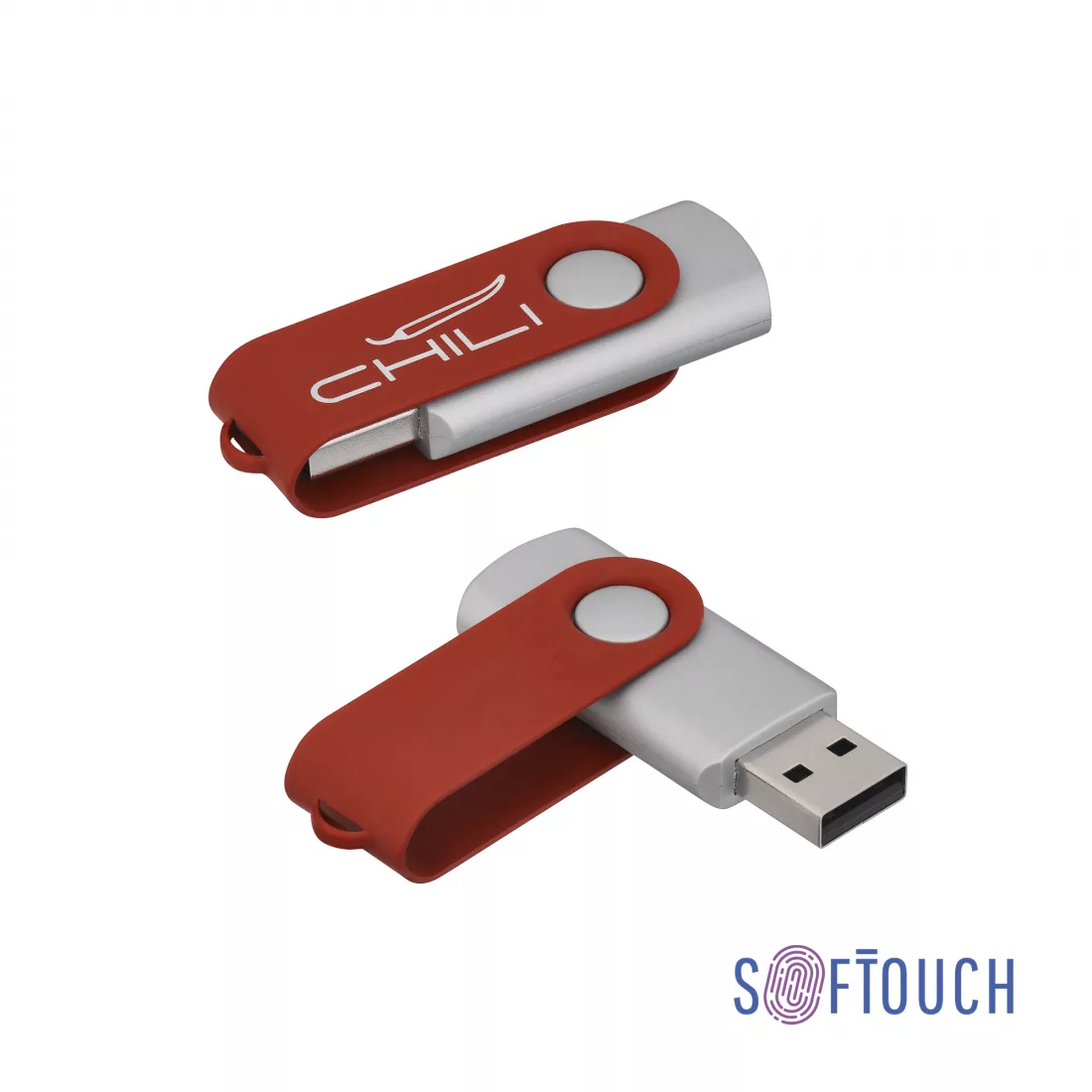 Флеш-карта "Vostok", объем памяти 16GB, покрытие soft touch#, красный