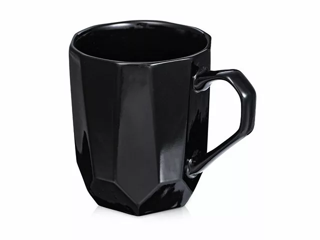 Кружка с гранями Amery, 310мл, черный глянцевый