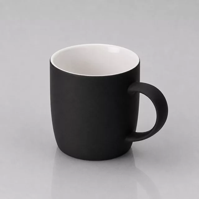Кружка с покрытием soft-touch "Dalgona", черный (P)