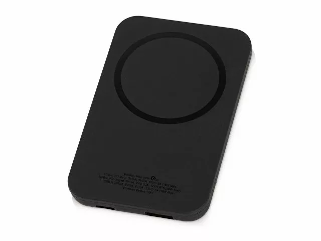 Магнитный беспроводной внешний аккумулятор "MagnetIQ", 5000 mah, 10 W, черный (Р)