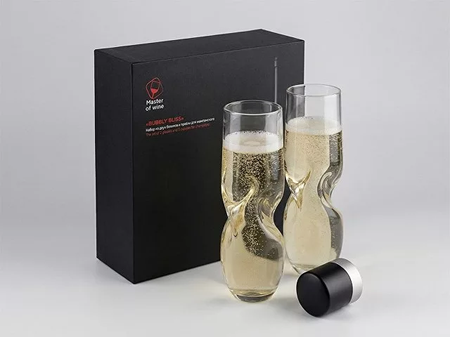 Набор из двух бокалов и пробки для шампанского "Bubbly Bliss"