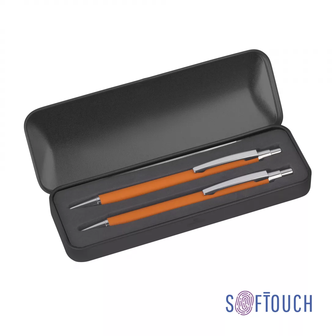 Набор "Ray" (ручка+карандаш), покрытие soft touch, оранжевый