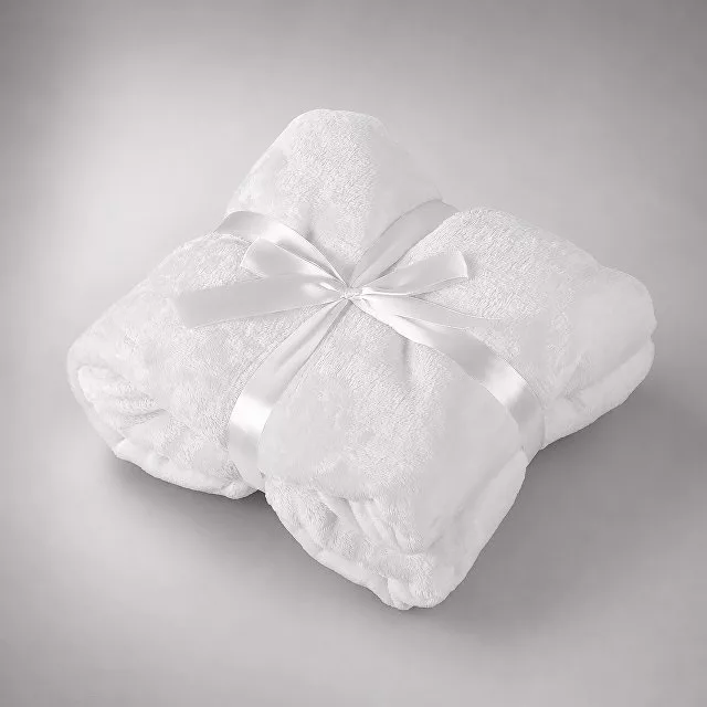Плед мягкий флисовый Fancy, белый