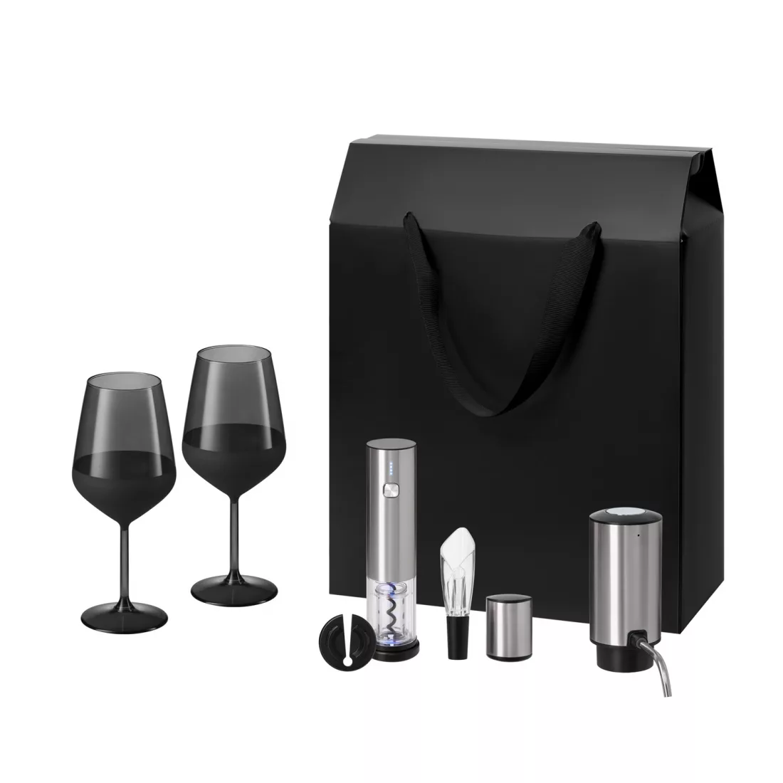 Подарочный набор Блэк Эдишн (Black Edition), Винтаро (Vintaro), Данте (Dante) (2 бокала + набор для вина + аэратор)