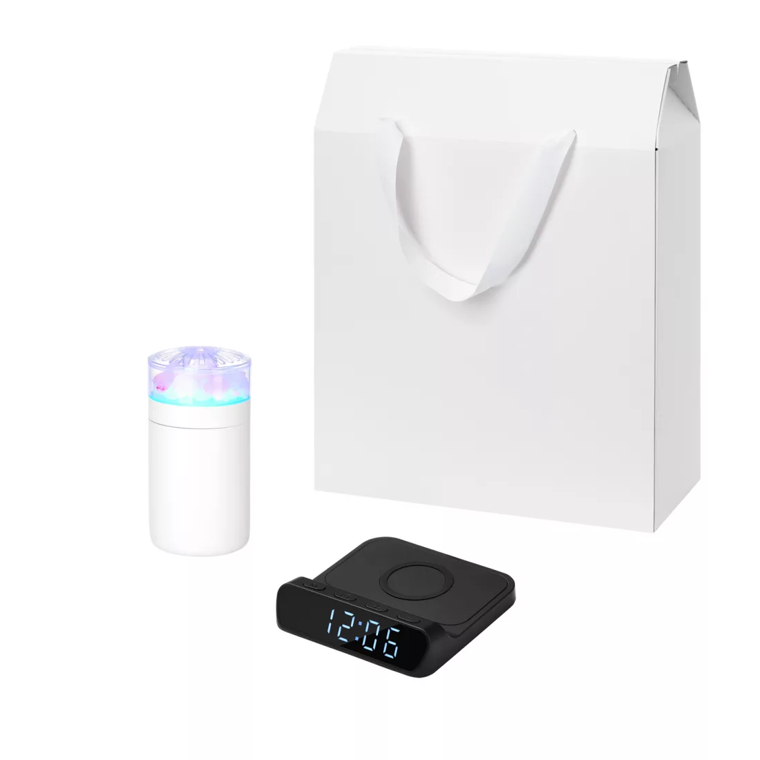 Подарочный набор Кристалл, Ригель (Crystal, Rigel), черный (увлажнитель воздуха, зарядное устройство)