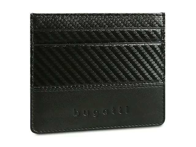 Портмоне для кредитных карт BUGATTI КОМЕТА | COMET, с защитой данных RFID, черное, натуральная воловья кожа, 10,2х0,2х8,2 см