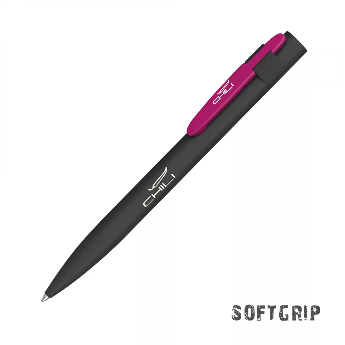 Ручка шариковая "Lip SOFTGRIP", черный с фуксией