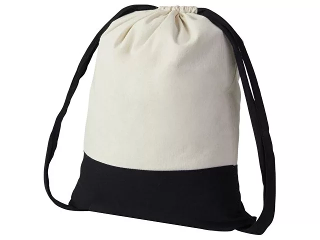 Рюкзак-мешок Cotton из хлопка 170 г, натуральный/черный