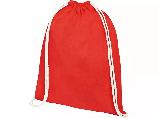 Рюкзак со шнурком Tenes из хлопка плотностью 140 г/м2, красный