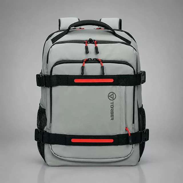 Рюкзак TORBER РИТМ, серый, полиэстер 900D с PU покрытием, 30 х 20 х 41 см, 21,5 л