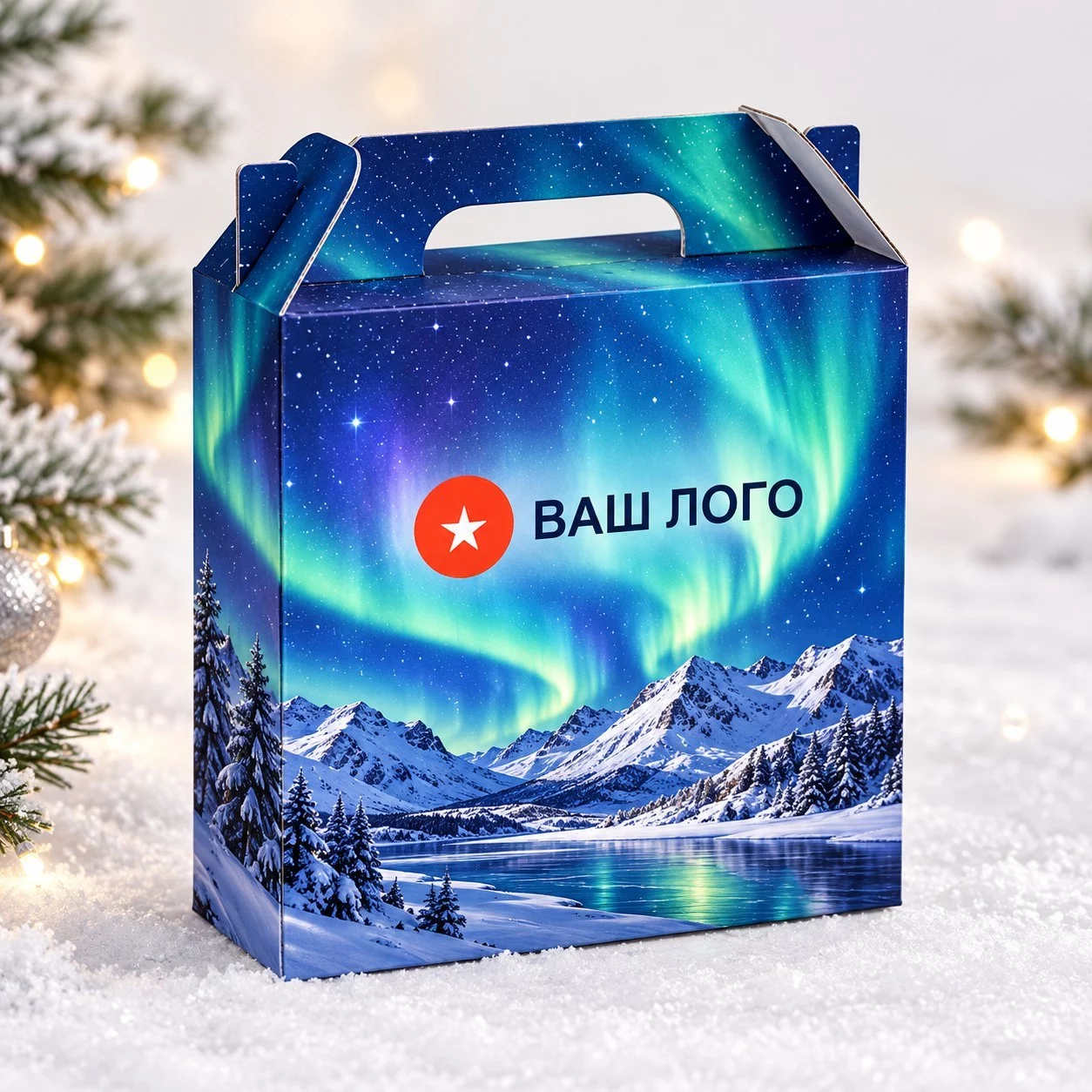 Новогодний подарочный набор с чаем, кружкой с двойными стенками и вареньем