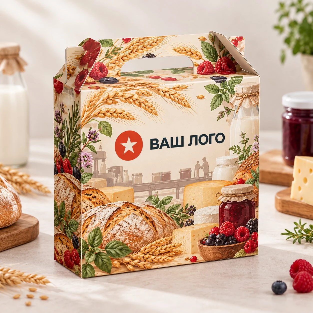 Подарочный набор на День пищевой промышленности с фартуком и разделочной доской