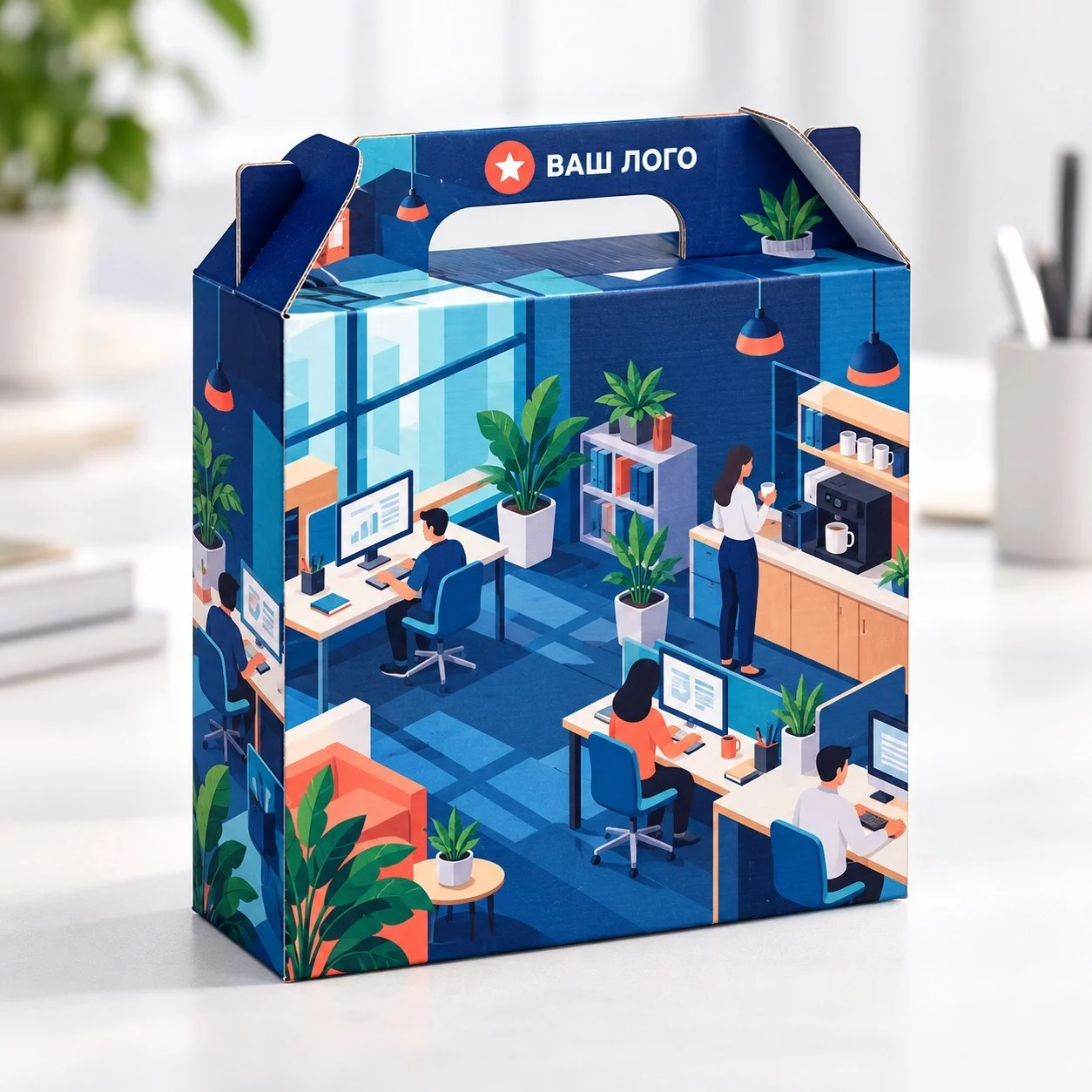 Welcome pack для нового сотрудника в офис с ежедневником и кружкой с логотипом