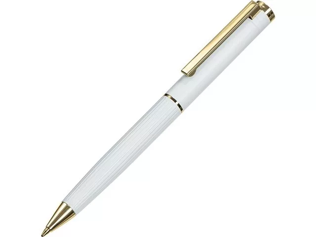 Шариковая металлическая ручка с золотистым слоем "Monarch Gold", белая