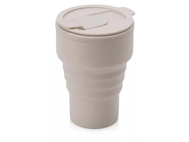Силиконовый складной стакан "GoCup", бежевый