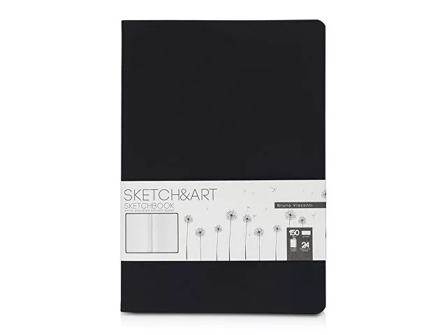 Скетчбук "Sketch & Art" в мягком переплете 147х210 мм, 24 л. белой бумаги 150 г/м2, черный