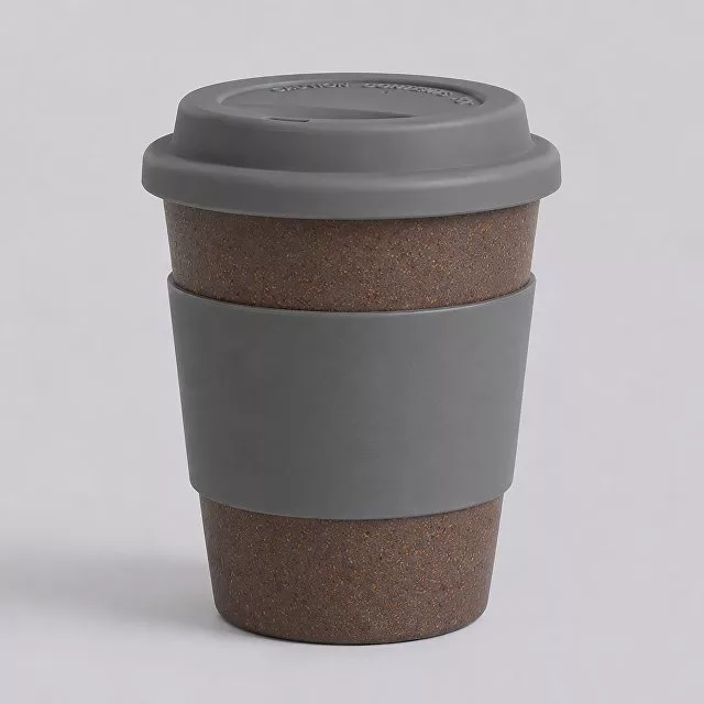 Стакан с силиконовой крышкой "Cafe", серый