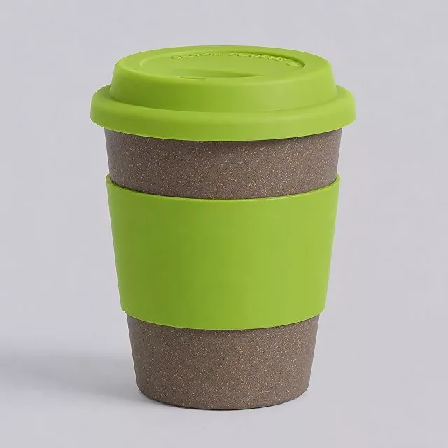 Стакан с силиконовой крышкой "Cafe", зеленое яблоко