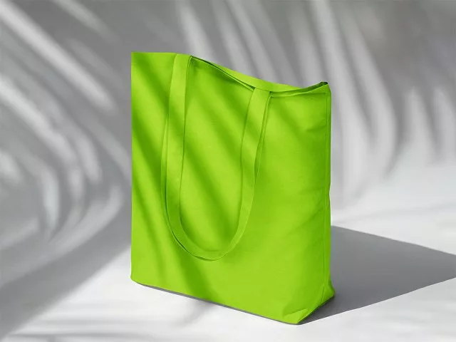 Сумка для шопинга Carryme 140 хлопковая, 140 г/м2, зеленое яблоко