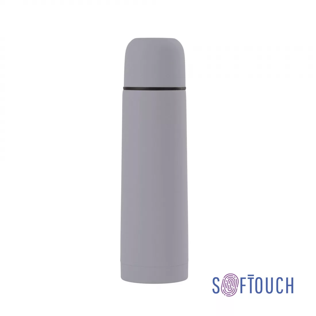 Термос "Крит" 500 мл, покрытие soft touch, серый