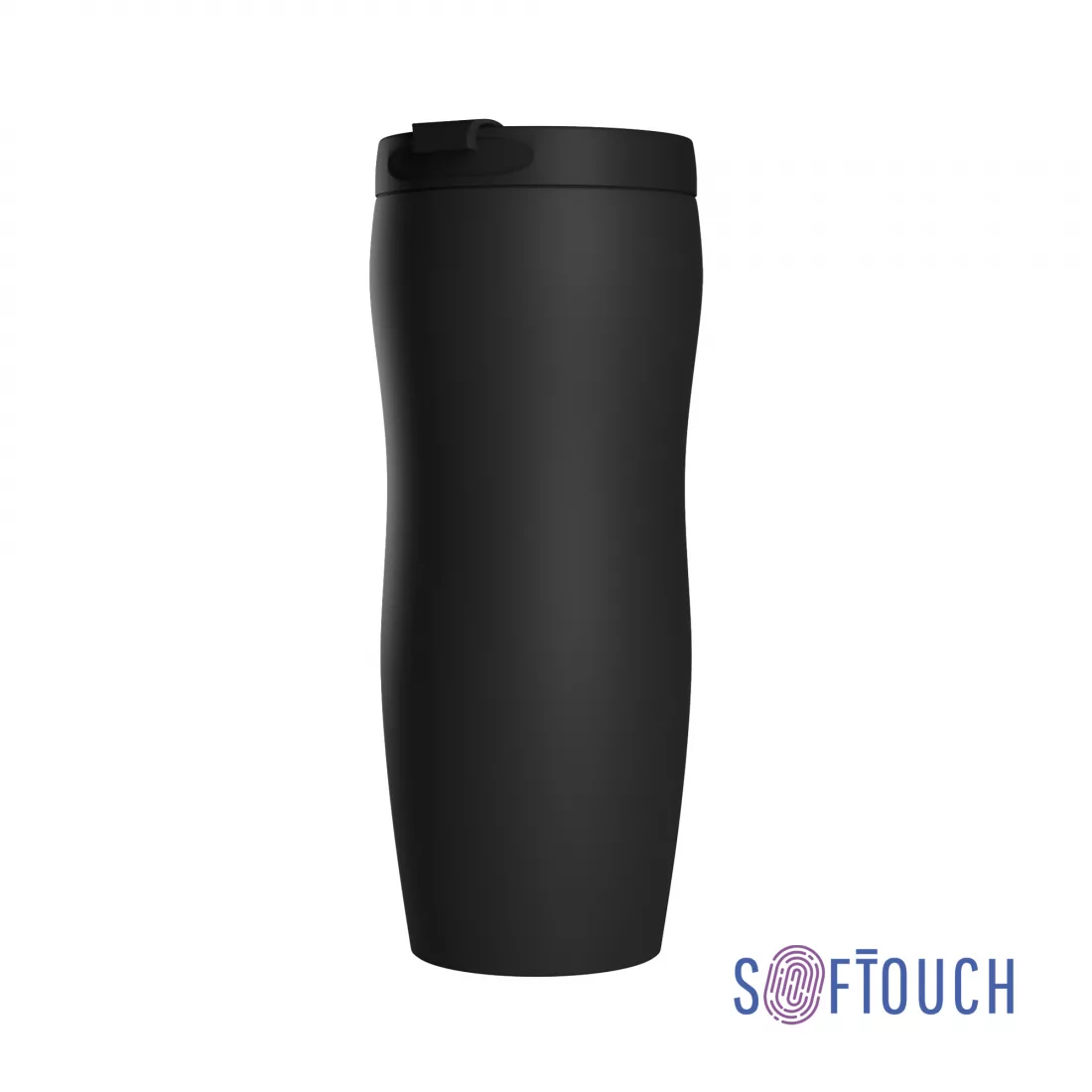 Термостакан "Монтана" 400 мл, покрытие soft touch, черный