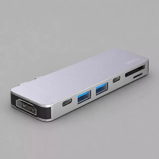 USB-C адаптер для MacBook 7-в-1, серебро, Deppa