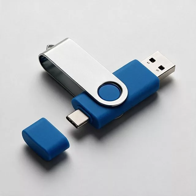USB3.0/USB Type-C флешка на 16 Гб «Квебек C», синий