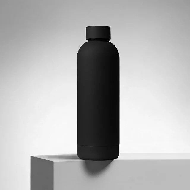 Вакуумная термобутылка "Cask" Waterline, soft touch, 500 мл, черный (Р)