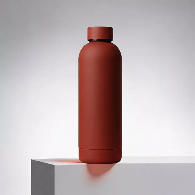 Вакуумная термобутылка "Cask" Waterline, soft touch, 500 мл, красный (P)
