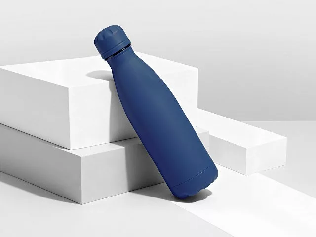 Вакуумная термобутылка "Vacuum bottle C1", soft touch, 500 мл, темно-синий