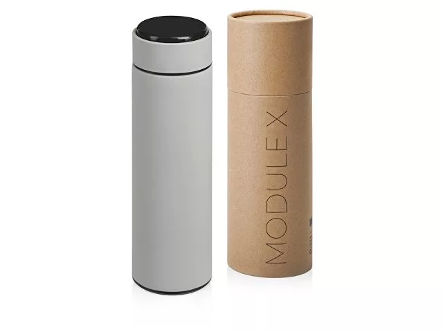 Вакуумный термос «Module X» с индикатором температуры, 500 мл, тубус, серый Cool grey 7C