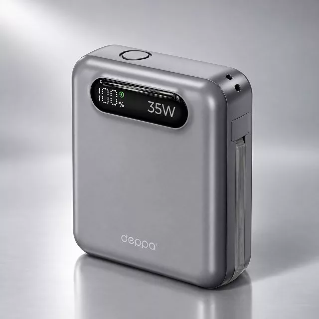 Внешний АКБ NRG Turbo Cable 10000 mAh, 35Вт, графит, Deppa