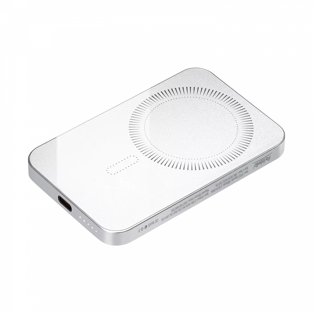 Внешний аккумулятор Артекс PD (Artex PD) 5000mAh с функцией беспроводной зарядки 15W, серебряный