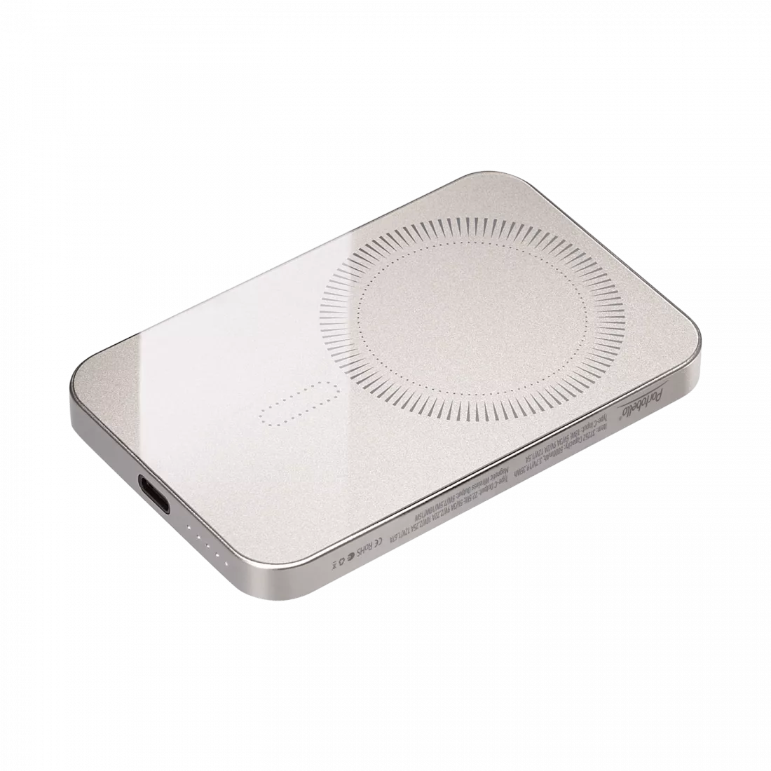 Внешний аккумулятор Артекс PD (Artex PD) 5000mAh с функцией беспроводной зарядки 15W, титановый