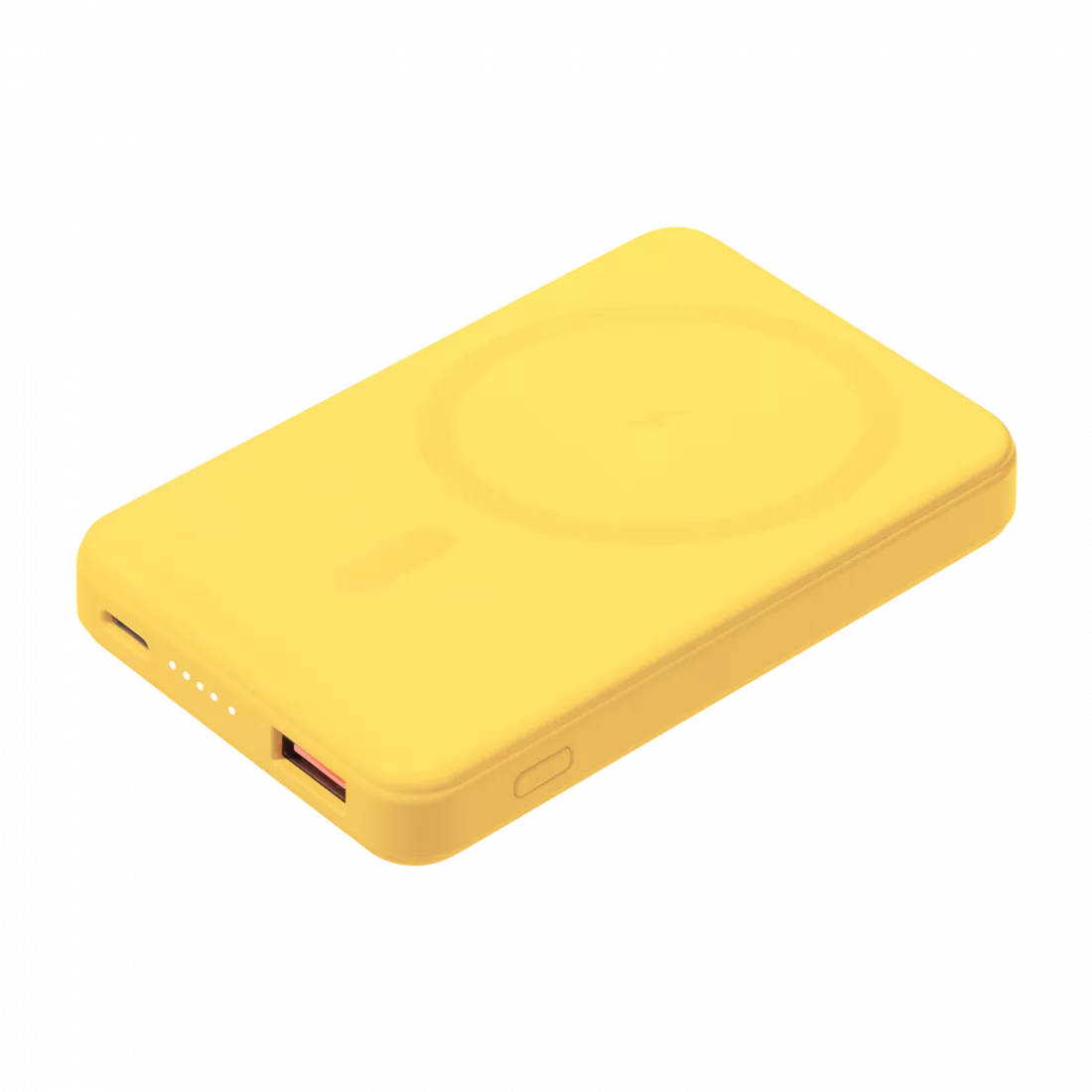 Внешний аккумулятор Ларго PD (Largo PD) 5000mAh с функцией беспроводной зарядки 15W, желтый