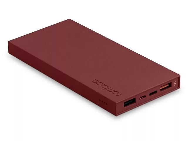 Внешний аккумулятор Rombica NEO ARIA Claret, 10000 мАч, Soft-touch, PD, QCharge, Type-C, бордовый (Р)